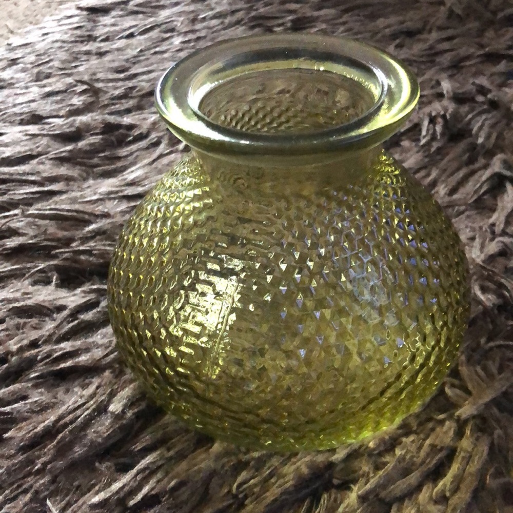 Vintage Green Glass Votive Candle Holder